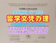 美国文凭学位证书原版制作|纽约市立大学约克学院毕业证和学位证急速办理|York College学位证书论文没过