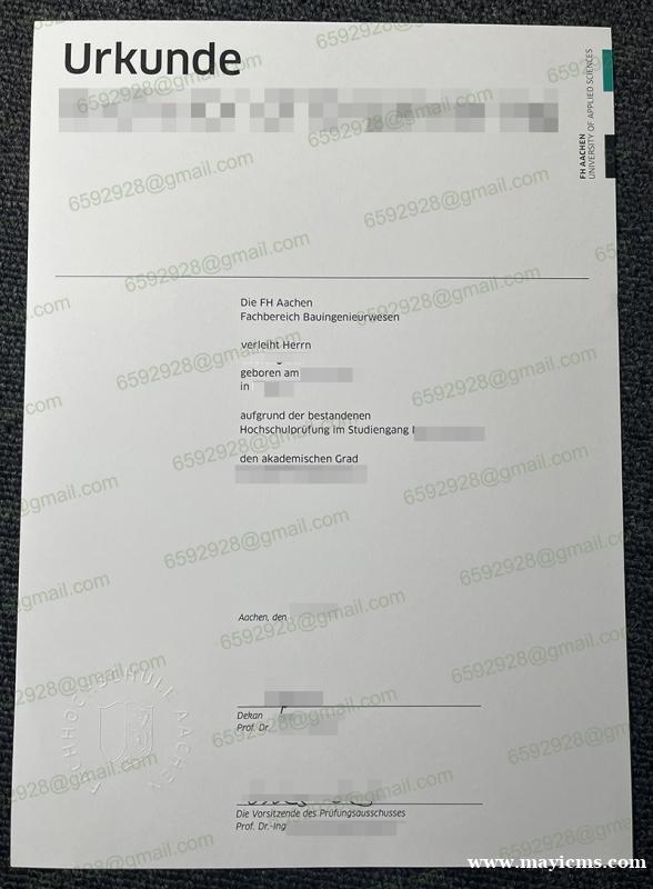 FH Aachen Urkunde, Fachhochschule Aachen Urkunde FH Aachen Urkunde, Fachhochschule Aachen Urkunde