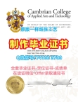 加拿大毕业证书原版复刻/坎伯伦应用艺术与技术学院毕业证和学位证学位证书实拍图哪里办理Cambrian硕士学历证书 Cambrian College Offer