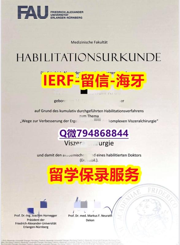 定制国外《德国埃尔朗根-纽伦堡大学文凭证书院校签名核实】国外学历认证 定制国外《德国埃尔朗根-纽伦堡大学文凭证书院校签名核实】国外学历认证
