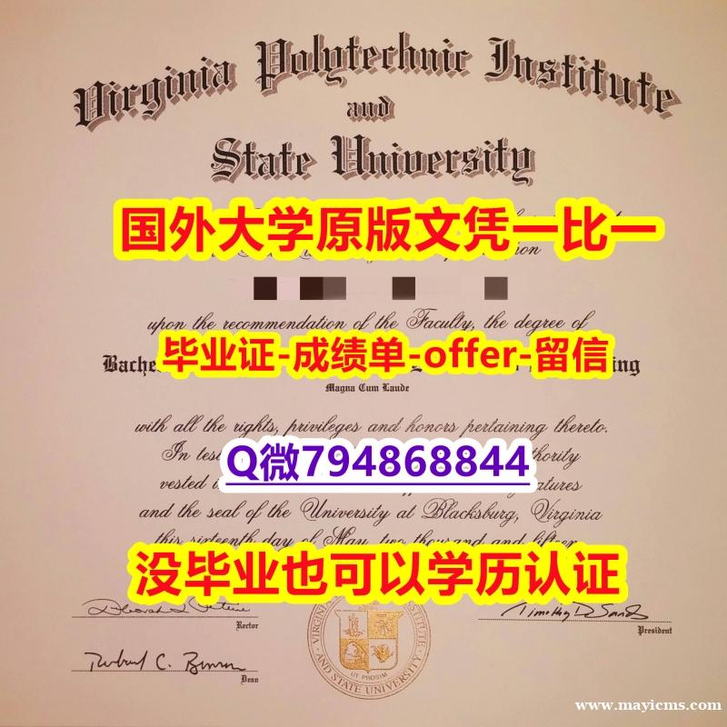 本科学位证书《美国弗吉尼亚理工大学毕业文凭,学位证书留学生办理】伪造研究生成绩单 本科学位证书《美国弗吉尼亚理工大学毕业文凭,学位证书留学生办理】伪造研究生成绩单