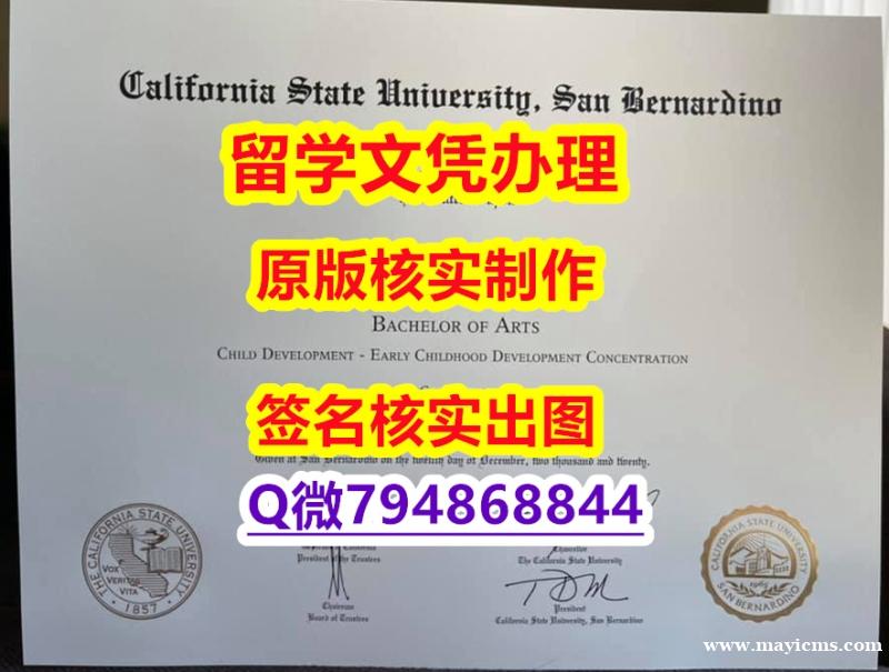 快速拿到《CSUSB文凭证书2024版】造假学位证书 快速拿到《CSUSB文凭证书2024版】造假学位证书