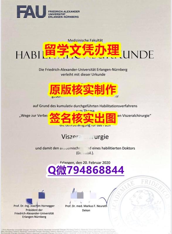 证书钢印制作《埃尔朗根-纽伦堡大学文凭证书认证】补办学士成绩单 证书钢印制作《埃尔朗根-纽伦堡大学文凭证书认证】补办学士成绩单