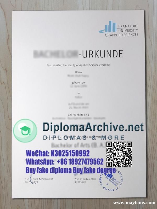 Frankfurt University of Applied Sciences degree Frankfurt University of Applied Sciences degree